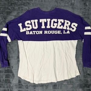 Three Square LSU Tigers Spirit Jersey Purple White Colorblock Womens Small